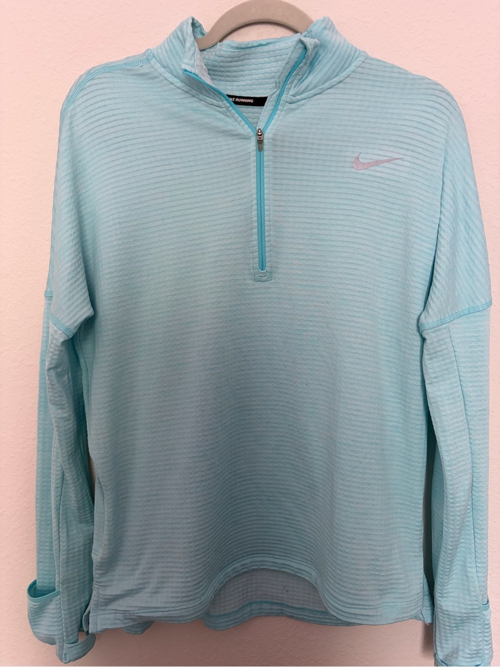 Nike Running Light Blue 1/4 Zip Performance Pullover